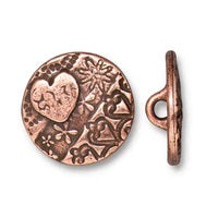 17mm Antique Copper TierraCast Amor Round Button (20 Pcs) #CK645
