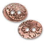 18mm Antique Copper TierraCast Jardin 2 Hole Button (20 Pcs) #CK230