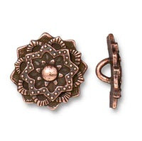 17mm Antique Copper TierraCast Mandala Button #CK896