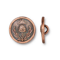 14.5mm TierraCast Antique Copper Thistle Button (10 Pcs) #94-6607