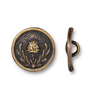 14.5mm TierraCast Antique Brass Thistle Button (10 Pcs) #94-6607
