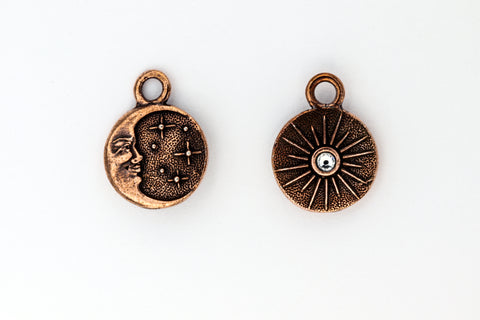 19mm Antique Copper TierraCast Starry Night Charm #CK925