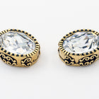 22mm Antique Gold TierraCast Celestial Brilliance Pendant with Crystal #CK931