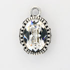 22mm Antique Silver TierraCast Celestial Brilliance Pendant with Crystal #CK931