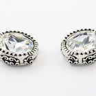 22mm Antique Silver TierraCast Celestial Brilliance Pendant with Crystal #CK931