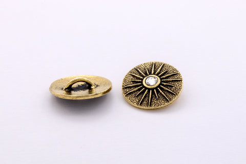 10, 15mm Aged Gold Metallic Fancy Buttons, Dotted Shank Buttons, Fancy  Metallic Buttons, Shank Buttons, Metallic Buttons 