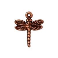 16mm x 20mm Antique Copper TierraCast Pewter Dragonfly Charm #CK066
