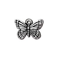 11mm x 16mm Antique Silver TierraCast Monarch Butterfly Charm #CK069