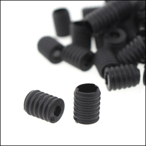 7mm x 10mm Black Silicone Elastic Adjuster Tube (50 Pcs)