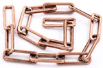 25mm x 9mm Antique Copper Box Paperclip Chain #CC264