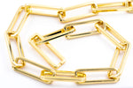 25mm x 9mm Gold Box Paperclip Chain #CC264