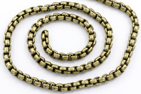 3mm Antique Brass Venetian Box Chain #CC265