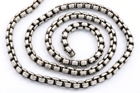 3mm Antique Silver Venetian Box Chain #CC265