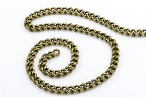 5.6mm Antique Brass Rounded Curb Chain #CC266