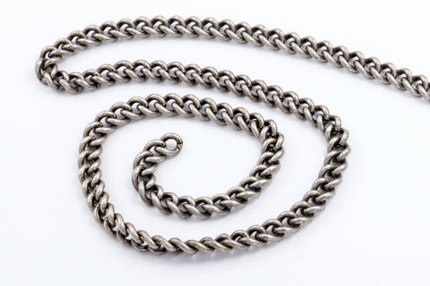 5.6mm Antique Silver Rounded Curb Chain #CC266