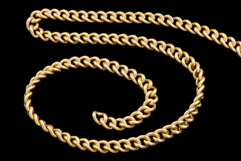 5.6mm Matte Gold Rounded Curb Chain #CC266