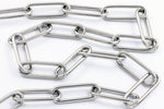 19mm x 6.5mm Stainless Steel Paperclip Cable Chain #CCA028