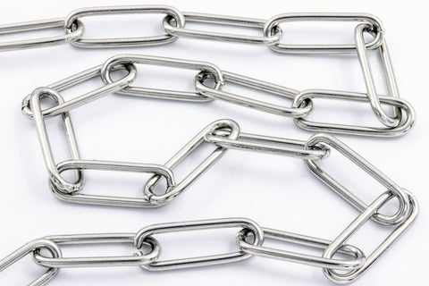 19mm x 6.5mm Stainless Steel Paperclip Cable Chain #CCA028
