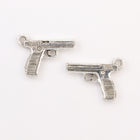 20mm Antique Silver Handgun Charm #CMA703