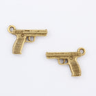 20mm Antique Gold Handgun Charm #CMB703