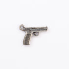 20mm Antique Pewter Handgun Charm #CMC703