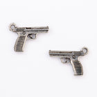 20mm Antique Pewter Handgun Charm #CMC703