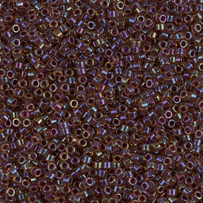 DB061- 11/0 Purple Lined Light Topaz Luster Miyuki Delica Beads (50 Gm, 250 Gm)