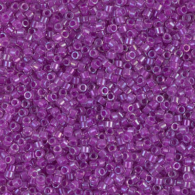 DB073- 11/0 Magenta Lined Crystal AB Miyuki Delica Beads (50 Gm, 250 Gm)