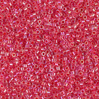 DB075- 11/0 Dark Coral Lined Crystal AB Miyuki Delica Beads (50 Gm, 250 Gm)