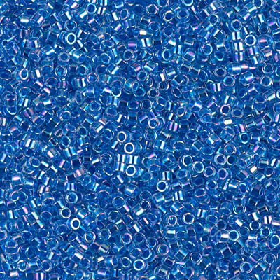 DB077- 11/0 Blue Lined Crystal AB Miyuki Delica Beads (50 Gm, 250 Gm)