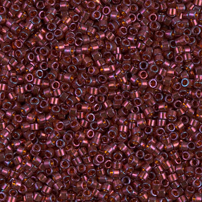 DB120- 11/0 Transparent Dark Topaz Claret Luster Miyuki Delica Beads (50 Gm, 250 Gm)
