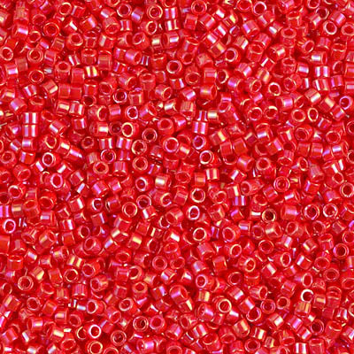 DB159- 11/0 Opaque Vermillion Red AB Miyuki Delica Beads (50 Gm, 250 Gm)