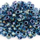 DB286- 11/0 Navy Lined Aqua Miyuki Delica Beads