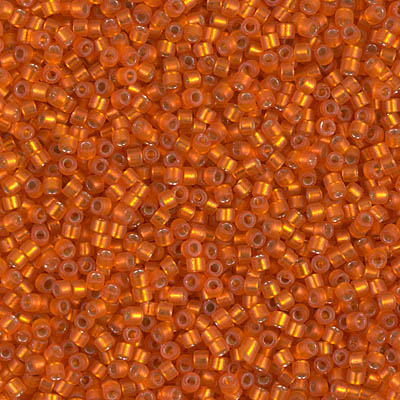 DB682- 11/0 Dyed Semi-Frosted Silver Lined Dark Orange Miyuki Delica Beads (50 Gm, 250 Gm)