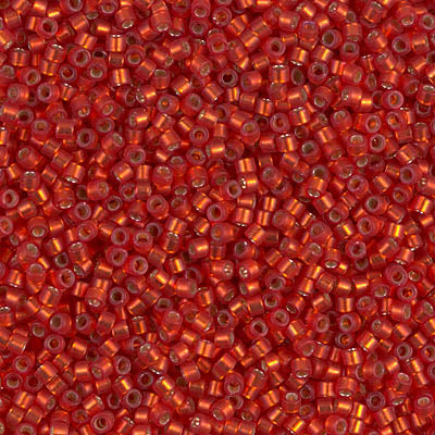 DB683- 11/0 Semi Matte Silver Lined Dark Ruby Delica Beads (50 Gm, 250 Gm)