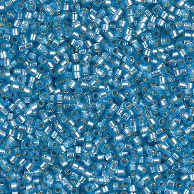DB692- 11/0 Dyed Semi-Frosted Silver Lined Aqua Delica Beads (50 Gm, 250 Gm)