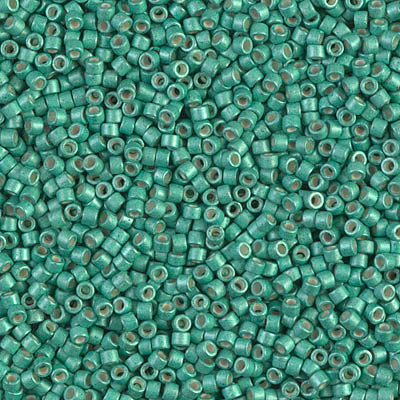 DB1182- 11/0 Galvanized Semi-Frosted Dark Mint Miyuki Delica Beads (50 Gm, 250 Gm)