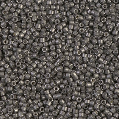 DB1186- 11/0 Galvanized Semi-Frosted Graphite Miyuki Delica Beads (50 Gm, 250 Gm)