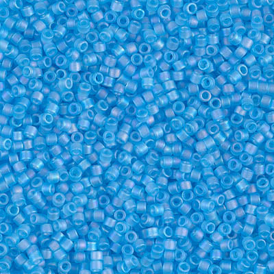 DB1284- 11/0 Matte Transparent Ocean Blue AB Miyuki Delica Beads (50 Gm, 250 Gm)