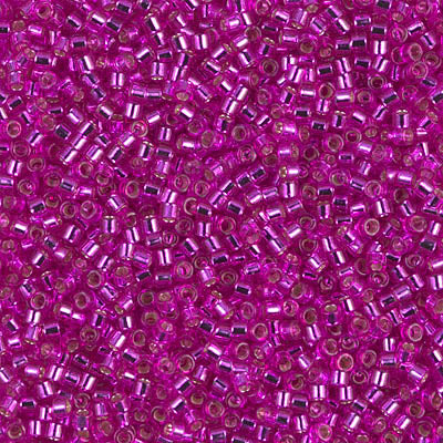 DB1340- 11/0 Dyed Silver Lined Fuchsia Miyuki Delica Beads (50 Gm, 250 Gm)