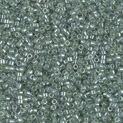 DBS1484- 15/0 Transparent Light Moss Green Luster Miyuki Delica Beads (5 Gm, 50 Gm, 250 Gm)