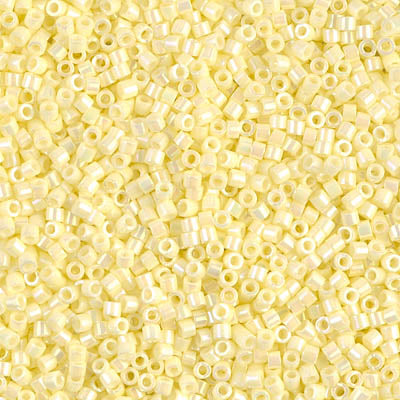 DB1501- 11/0 Opaque Pale Yellow AB Miyuki Delica Beads (50 Gm, 250 Gm)