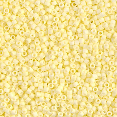 DB1511- 11/0 Matte Opaque Pale Yellow Miyuki Delica Beads (50 Gm, 250 Gm)