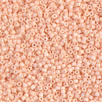 DB1522- 11/0 Matte Opaque Light Peach AB Miyuki Delica Beads (10 Gm, 50 Gm, 250 Gm)