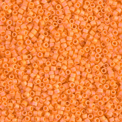 DB1593- 11/0 Matte Opaque Mandarin AB Miyuki Delica Beads (50 Gm, 250 Gm)
