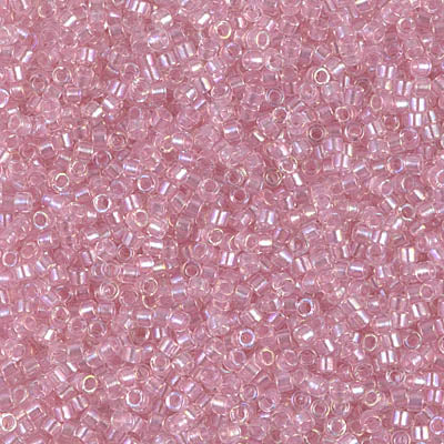 DB1673- 11/0 Pearl Lined Transparent Pink AB Miyuki Delica Beads (50 Gm, 250 Gm)