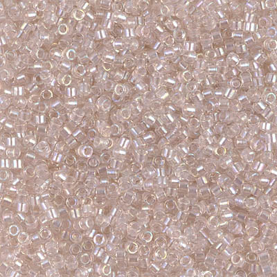 DB1674- 11/0 Pearl Lined Transparent Light Pink AB Miyuki Delica Beads (50 Gm, 250 Gm)