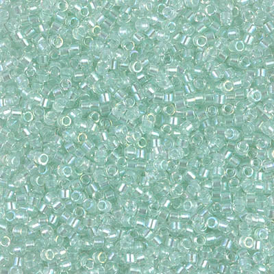 DB1675- 11/0 Pearl Lined Pale Green Mist AB Delica Beads (10 Gm, 50 Gm, 250 Gm)