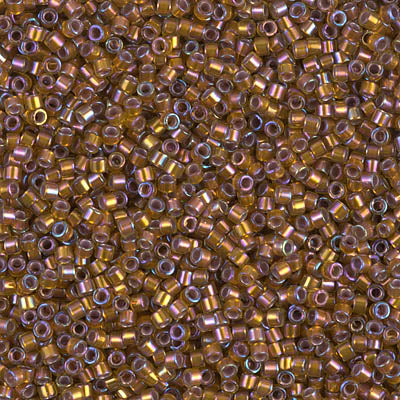 DB1691- 11/0 Silver Lined Glazed Dark Saffron AB Miyuki Delica Beads (50 Gm, 250 Gm)