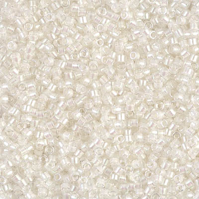 DB1701- 11/0 Pearl Lined Transparent Pale Beige AB Miyuki Delica Beads (50 Gm, 250 Gm)